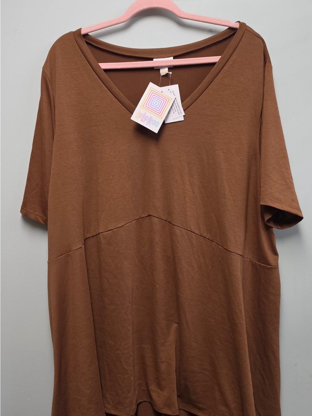 LuLaRoe Brown V-Neck Short Sleeve Tee